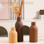 Joeabor Ceramic Vase Set of 3 - Handcrafted Ceramic Vases for Home Decor & Shelf - Modern Farmhouse Decor for Kitchen, Office, Bedroom & Living Room Decorative Objects for Mantel, Table Centerpieces