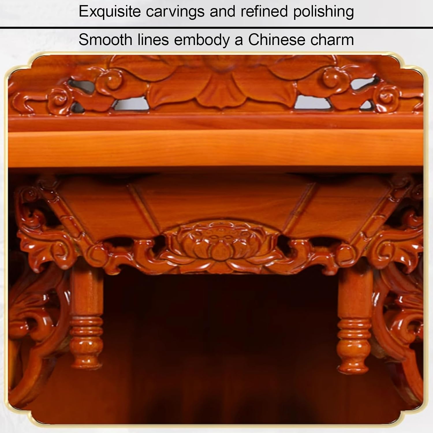 Wall Mounted Shrine Buddhist Altar, Solid Wood Meditation Altar Table, Buddha Cabinet, Personal Shrine Stand with Retractable Pull Plate, for Bedroom, Office(Red,42cm/16.5in)