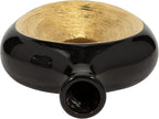 Ceramic Vase - Decorative Flower Holder for Table Decor and Centerpieces, Living Room, Office, or Entry Console, Modern Home Decor, Hollow Centerpiece Sculpture – 13", Black and Gold Finish