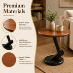 15.75 inch Solid Wood End Table, Round Size Table for Living Room | Sofa Side Table, Bedside Nightstand