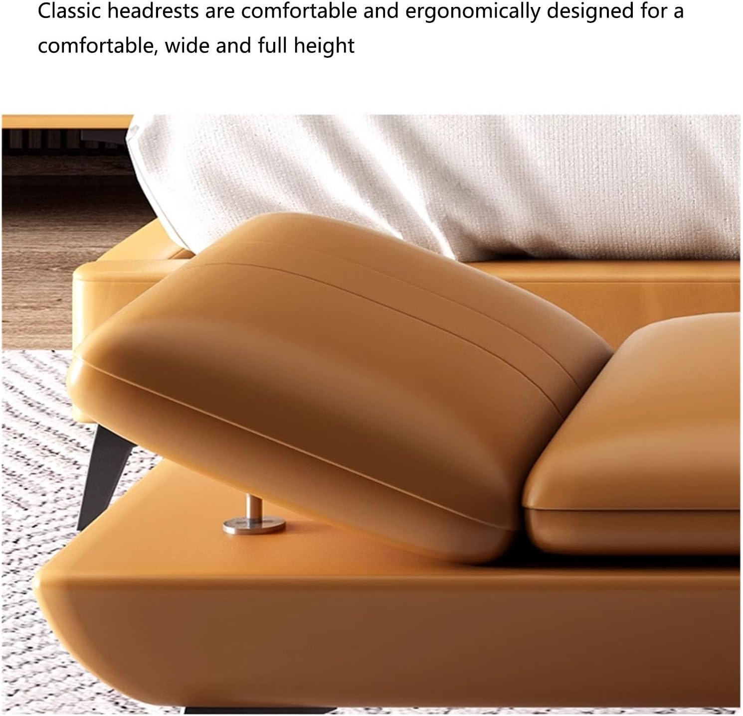 Modern Leather Bench with Soft Padded Entryway Lounges with Metal Leg Comfortable Seating Foot Stools, for Living Room, Dining Entryway(Orange,150 * 50 * 42cm)