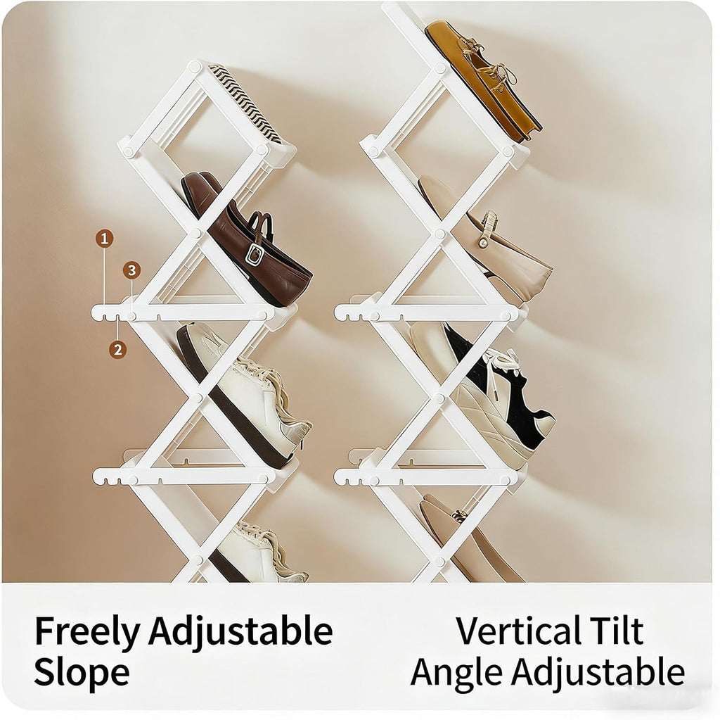 Portable Shoe Shelf Multifunctional Foldable Shoe Rack Space Saving Multi Layer Storage for Entryway Easy Assembly