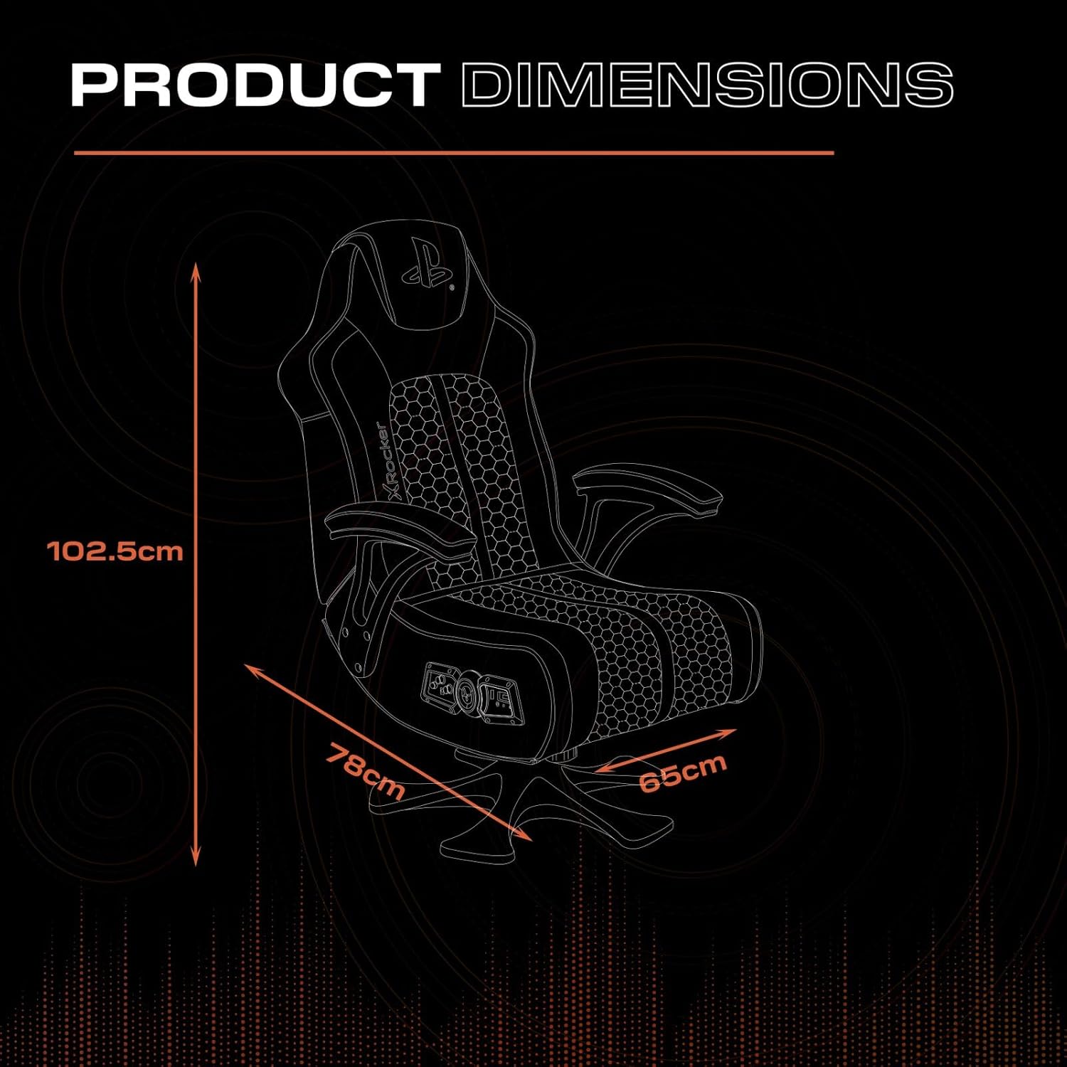 X ROCKER Playstation Legend 2.1 Gaming Chair with Speaker, Wireless Bluetooth Audio Console Gaming Chair, Voice Activated Vibration, Official Playstation for PS5 PS4 PC Mobile - WHITE BLUE BLACK