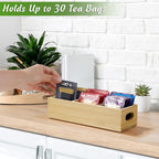Tea Bag Holder with 2 Slots, Acacia | Tea bag holder