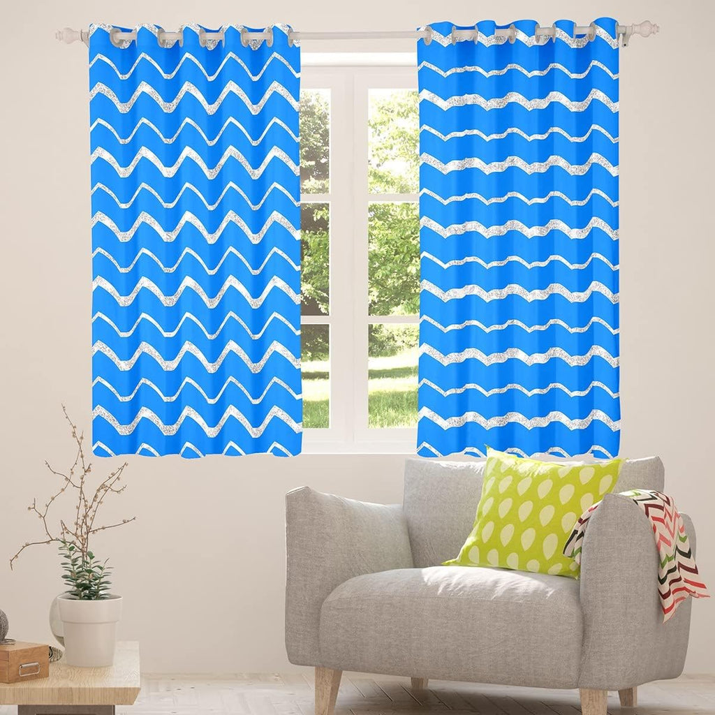 Feelyou Blue Window Curtains for Bedroom Living Room for Teen Girls Boys Women, Navy Blue and Silver Window Drapes Treatments, 30-50% Blackout Curtains 38W X 45L,2 Panels