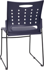 Flash Furniture HERCULES Series 881 lb. Capacity Navy Sled Base Stack Chairs with Air-Vent Back, Set of 5
