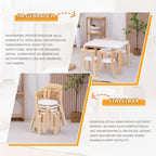 Swegrow Wooden Kids Chair, Toddler Chair for Table, Kids Stackable Chairs, Kid Wooden Furniture for Family/Playroom/Classroom（Set of 4-White）