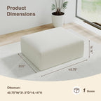 2 Square Cloud Footstool for Living Room, No Assembly Modular Corduroy Convertible Seat, Modern Boneless Style Sofa Accessory for Lounge or Bedroom