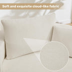 55in Round Chaise Longue Chair Indoor Modern Oversize Upholstered Deep Seat Circle Single Cloud Lounge Floor Sofa Bed with Pillow for Living Room Bedroom Apartment (Beige)