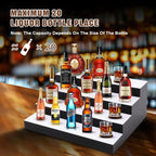 FAHKNS LED Lighted Liquor Bottle Display, 4 Tiers 16 Inch LED Liquor Shelves with RF Remote, Liquor Bottle Accessories Shelf for Home Bar, 16 Static Colors 4 Dynamic Mode