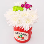 ban.do Ceramic Petite Vase, Strawberry Jam | 3.5" x 5.2" Cute Small Flower Vase with Jar Design, Multi-Purpose Desk Cup, Makeup Brush Holder, and Kitchen Organizer