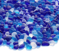 QYGL Sea Glass Stones - 2.9LB/46.4oz Blue Mixed Frosted Glass Pebbles Gemstones - Perfect for Aquarium Rocks, Fish Tank Gravel, Vase Fillers, Seaglass DIY Crafts, and Home Decor
