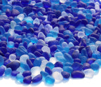 QYGL Sea Glass Stones - 2.9LB/46.4oz Blue Mixed Frosted Glass Pebbles Gemstones - Perfect for Aquarium Rocks, Fish Tank Gravel, Vase Fillers, Seaglass DIY Crafts, and Home Decor