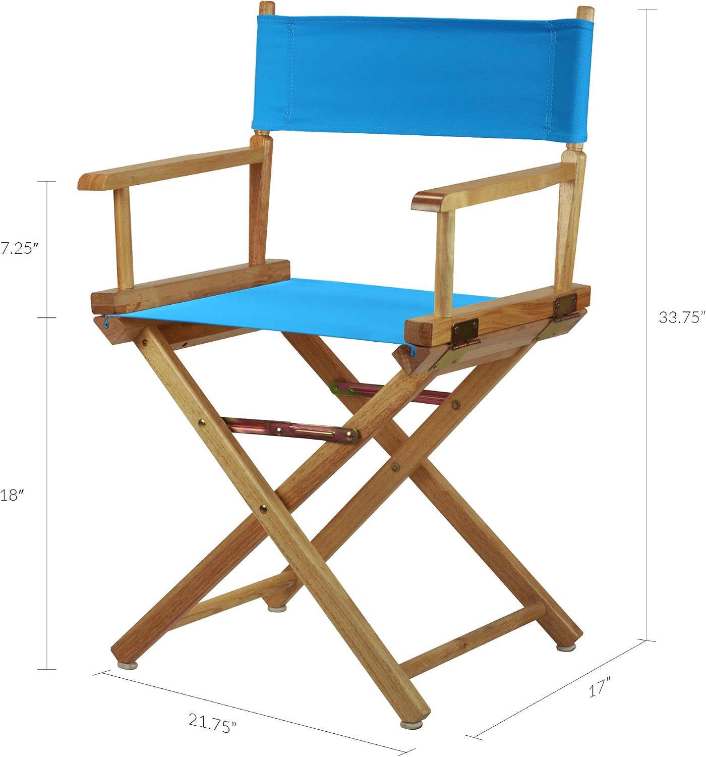 Casual Home 200-00/021-27 Director Chair 18" - Classic Height Natural Frame/Turquoise Canvas