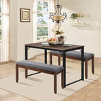 Giantex Dining Room Bench with Upholstered Padded Seat, 660lbs Capacity, 47.5" x 15.5" x 19.5" Ottoman, Wood Kitchen Table Bench for Entryway, Bedroom End of Bed, Grey
