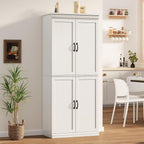 IDEALHOUSE Pantry Cabinet,70" Tall Kitchen Pantry Cabinet with Doors and Adjustable Shelves, Freestanding Cupboard, Tall Storage Cabinet for Bathroom, Dining Room, Living Room (Antique White)