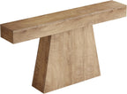 Tribesigns 63" Console Table, Farmhouse Entryway Table with Trapezoidal Base, Narrow Long Wood Sofa Table Behind Couch Table for Entrance, Hallway, Living Room, Natural