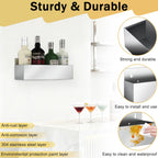 2 PCS 15 Inch Stainless Steel Liquor Bottle Holder,Single Speed Rail Bottle Holder,Wall Mounted Rack for Bottle Storage,Suitable for Bars, Kitchens