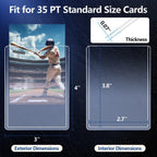 100 Penny Sleeves and 100 Top Loads, EDUDIIU 35PT Card Sleeves Hard Plastic, 3" x 4" Hard Card Protectors, Rigid Toploads for Yugioh, Baseball, Sports Cards
