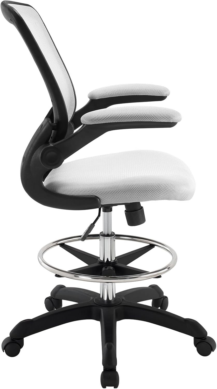 Modway MO-EEI-1423-GRY Veer-Reception Desk Flip-Up Arm Drafting Chair, 22.5"L x 25.5"W x 41.5-50"H, Gray