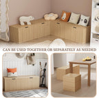 L-Shaped Corner Bench with Hidden Storage – Backless Breakfast Nook Seating, Modular Corner Nook Bench for Kitchen or Dining Room, Space-Saving Dining Bench with Storage