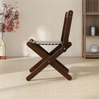 Folding Dining Chairs Set of 2 Foldable Bamboo Kitchen Chair Bamboo Frame Easy to Store for Apartment Small Space