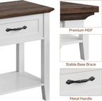 Modern Nightstand Set of 2 with Drawer, 2-Tier End Table with Storage Shelf, Bedside Table for Bedroom, Living Room, Dorm, Small Spaces(2pcs-White)