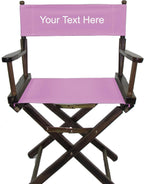 TLT Personalized Imprinted Contemporary 18 Inch Table Height Walnut Frame Director's Chair - Light Pink