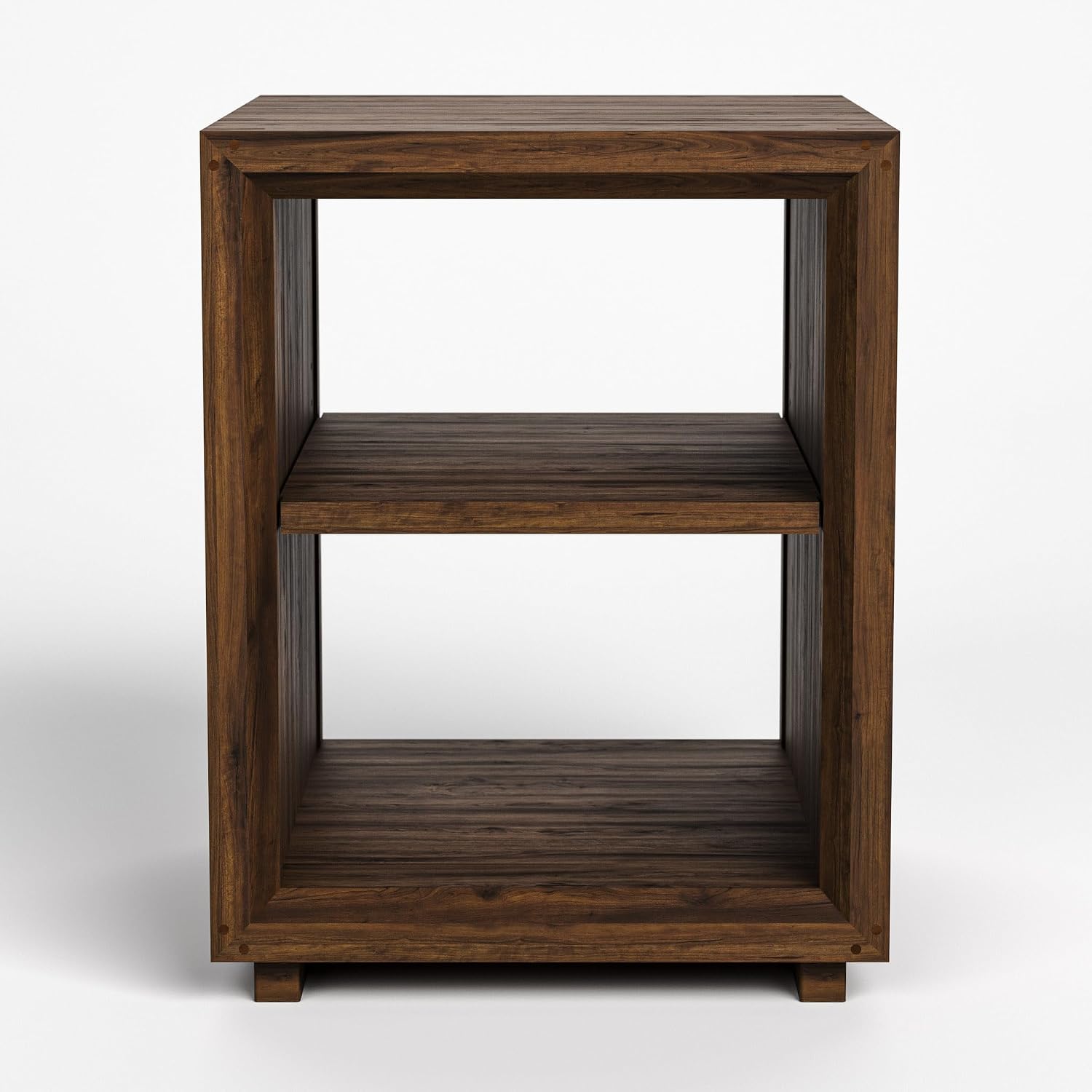Stickley Saranac Side Table, End Table, Solid Rustic Walnut, Sustainable Construction, Open Back, Adjustable Shelf, Sled Base, 19in W x 18in D x 26in H, Made in USA