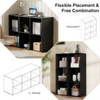 Sweetcrispy 6 Cube Storage Organizer - Open Cube Bookshelf with 3 Removable Back Panels, Display Storage Bookcase for Living Room, Bedroom, Entrance Hall, Home Office，36" Lx11.6 Wx24 H, Deep Black