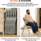 24 Pack Folding Chairs, Fabric Dining Chair Set with Padded Cushion and Back, Indoor Outdoor Seat for Home Office, Parties, Events, Wedding, Extra Guest Seating, Graphite Gray