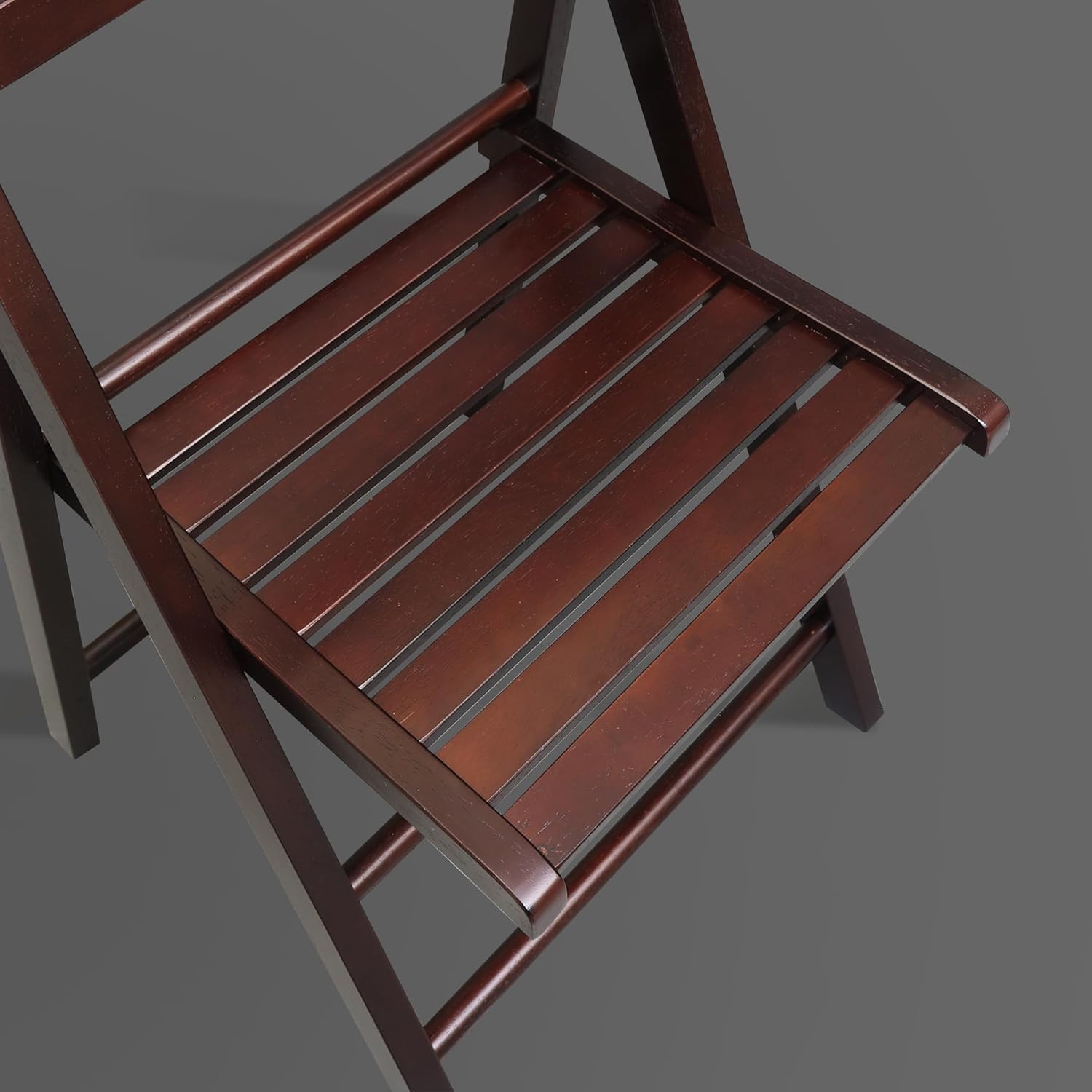 Casual Home Wooden Folding Chairs 2-Pcs Set - Espresso