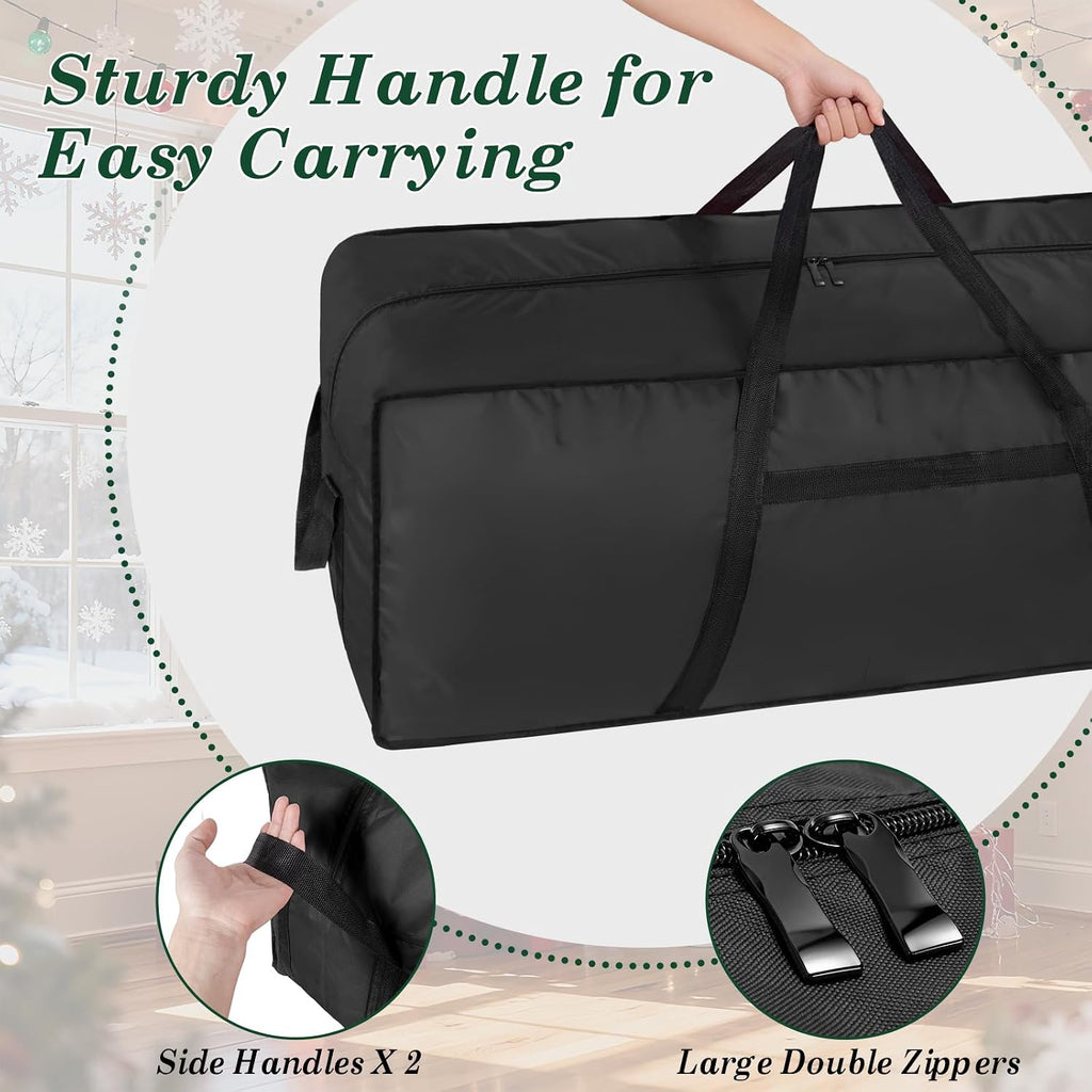 3FT/4FT/4.5 FT Christmas Tree Storage Bag, Heavy Duty Christmas Tree Bag with Reinforced Handles and Dual Zippers Wide Opening, Large Capacity fits for Artificial Christmas Tree, Black