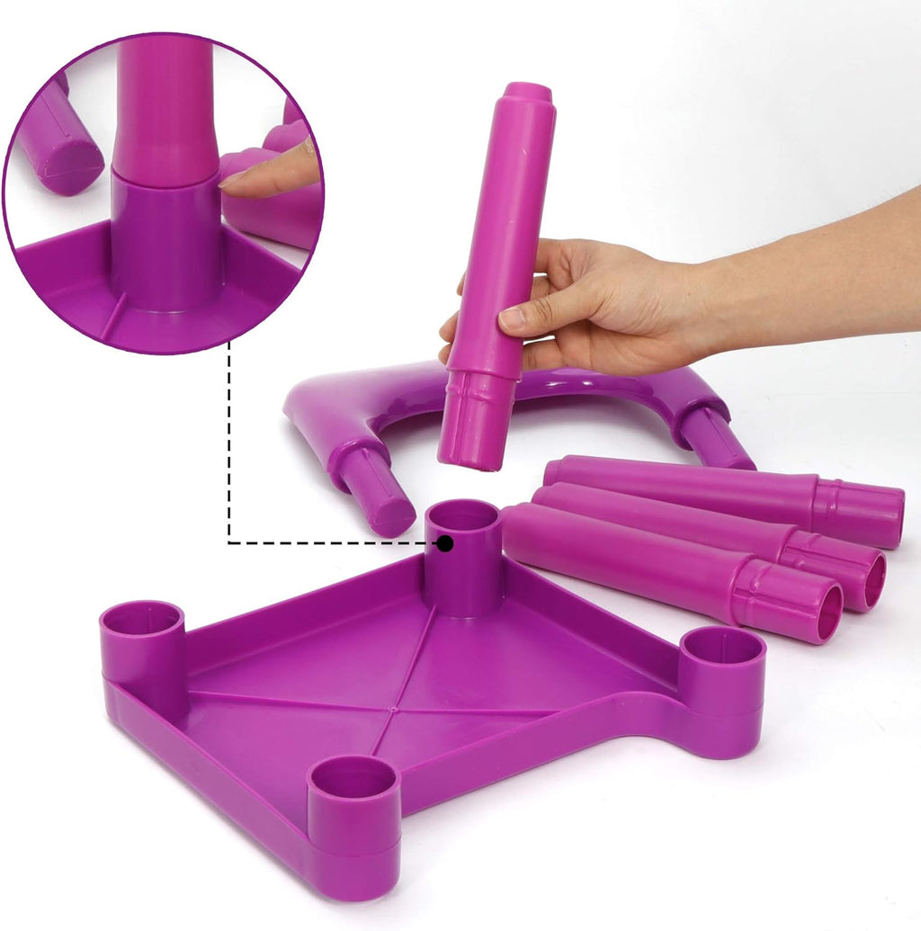 ZENY Kids Plastic Table and 4 Chairs Set, Multicolor Play Room Furniture for Reading, Train, Art, Crafts, Play