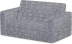 Delta Children - Serta Perfect Sleeper Kids 2-Seater Sofa, Convertible 2-in-1 Flip Open Toddler Couch Sleeper, Foam Chair for Playroom & Bedroom, Bed Lounger, Comfy Play Sleeping Lounge Chair, Grey