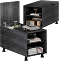 Rreyet End Table with 2 Open Storage Space & 15" Large Cube Storage, Adjustable Shelf, Modern Nightstand, Minimalist Sofa Side Table for Living Room, Bedroom, Office (2, Black)