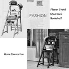 Step Stool 4-Step White Wooden Folding Ladder & Step Stool - Lightweight Dual-Use Shelving Ladder for Home, Library & Loft - 150kg Capacity