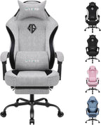 Gaming Chair, Computer Office Chair with Foot Rest, Ergonomic Fabric Desk Chair with Adjustable Lumbar Support & Headrest, Comfortable PC Reclining Gaming Chairs for Adults, Silla Gamer 350lbs