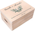 Creative Deco Personalized Wooden Storage Box Wedding Box | 11.8x7.87x5.51in (+-0.5) | Branch | Hinged Lid Handles Engraving | Gift Box | ROUGH UNSANDED Keepsake Souvenir Chest
