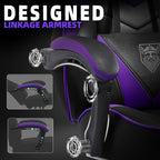 Vonesse Gaming Chair, High Back Gaming Chair with Footrest and Massage, Gaming Chairs for Adults with Pocket Spring Cushion, Big and Tall Reclining Computer Chair with Lumbar Support (Purple/Black)