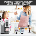 4 Pack Creami Swirl Pints and Lids for Ninja NC700 NC701 Series Accessory,16oz Creami Pint with Ice Cream Makers Compatible for Ninja Swirl Ice Cream & Soft Serve Makers BPA Free & Dishwasher Safe