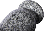 Granite Cemetery Vase for Grave Heavy 9.2 Lbs Windproof 3 Inch Opening | Natural Stone for cemetery and memorial gardens. Wide 4.7 inch and 10 inch tall. Side drainage hole prevents freeze cracking.