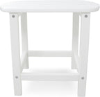 Polywood Classic Adirondack Chair & South Beach 18" Side Table Bundle, White