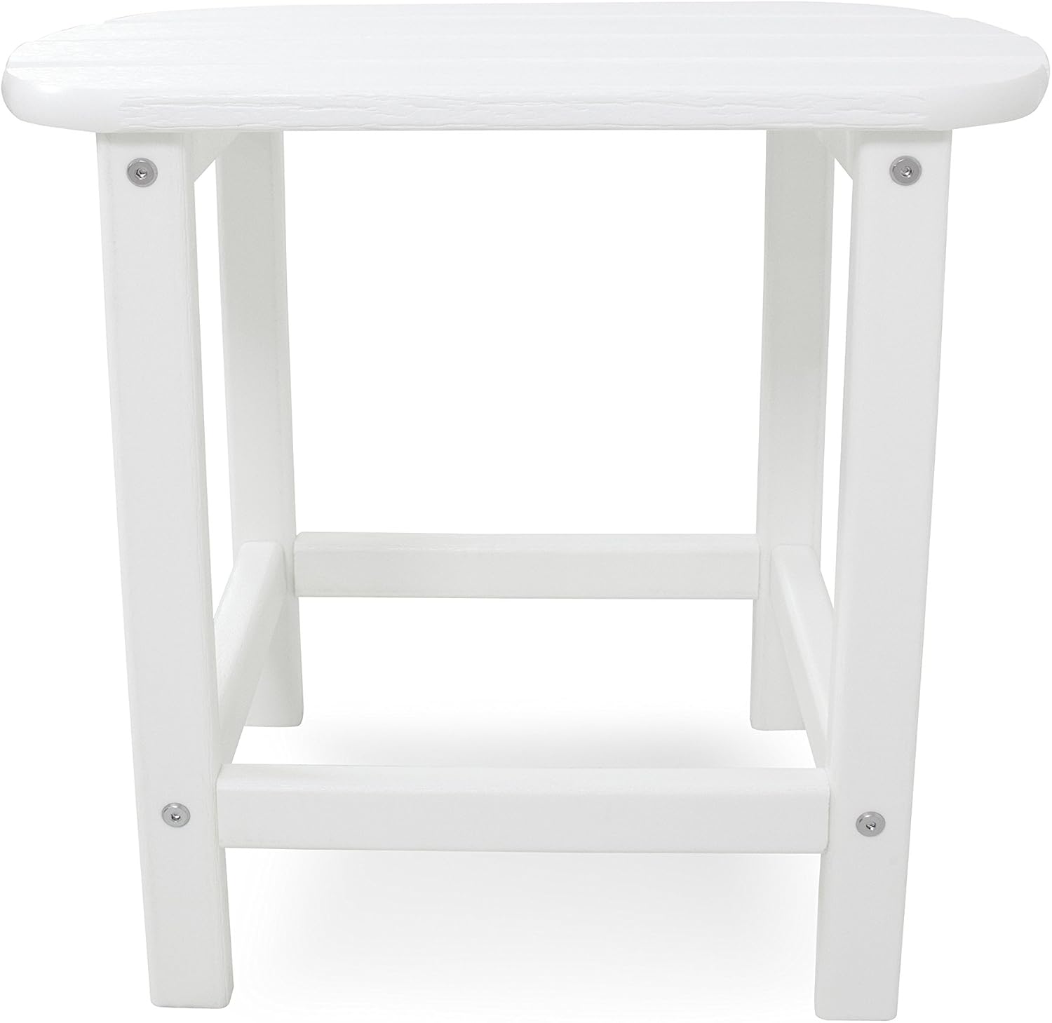 Polywood Classic Adirondack Chair & South Beach 18" Side Table Bundle, White