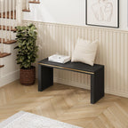 Wisuce Bamboo Dining Bench, 35 inch Entryway Indoor Bench, Black