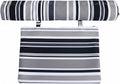 Sling Chair Replacement Fabric, Sling Chair Canvas Replacement with Pillow, Patio Kit, Black & Gray Striped Cotton Canvas for Beach Chairs..