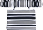Sling Chair Replacement Fabric, Sling Chair Canvas Replacement with Pillow, Patio Kit, Black & Gray Striped Cotton Canvas for Beach Chairs..