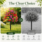 LWW Artificial Outdoor Plants, UV Resistant Faux Flower Topiary Balls with Ground Stakes, 22 Inch Realistic Fake Greenery Bushes, Waterproof Fade Resistant, Porch Garden Yard Patio Decor(2 Pack)