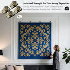 Tapestry Wall Hanging Clamps 4PCS 1.2x2.0 Textile Art Decoration Hangers Metal Clips for Hanging Rugs Carpet Display (Antique)
