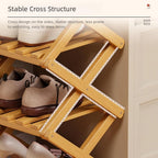 Bambooshoe Storage Rack, The 2-10-tier No-Assembly Bambooshoe, Natural or Tea Color, 2026 Upgraded Foldable 9 Bambo-o Corner Shoe Space Saving for Entryway Dorm